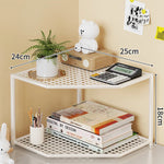 Corner Storage Shelf Metal Mesh Space-Saving