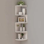 Corner Wall Shelf Multi-Tier Lacquered MDF