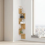 Corner Wall Shelf Multi-Tier Lacquered MDF