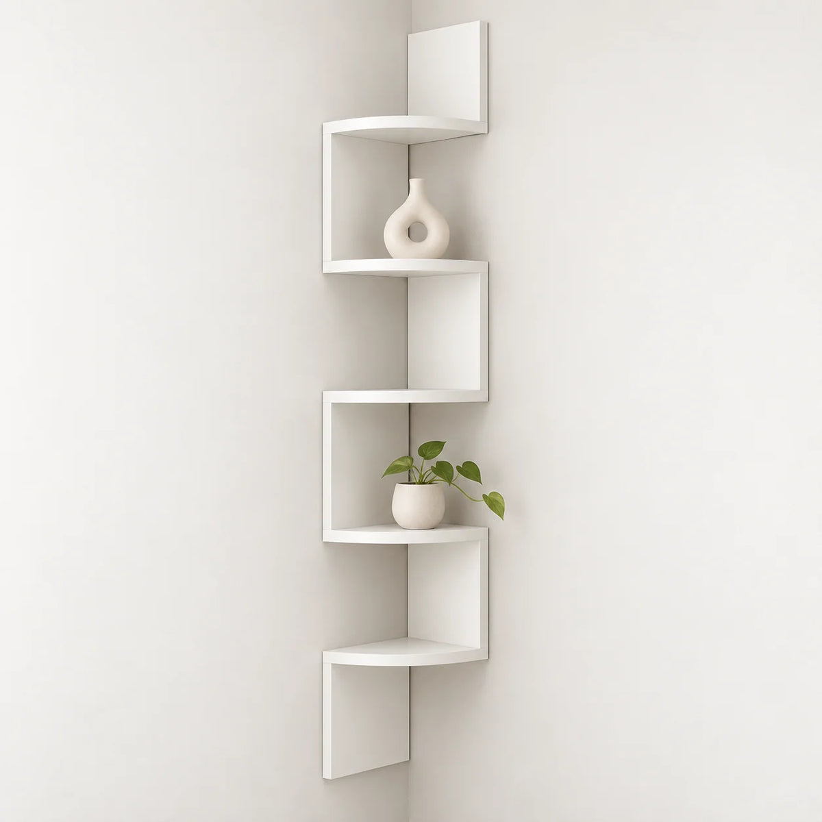 Corner Wall Shelf Multi-Tier Space-Saving Display Storage