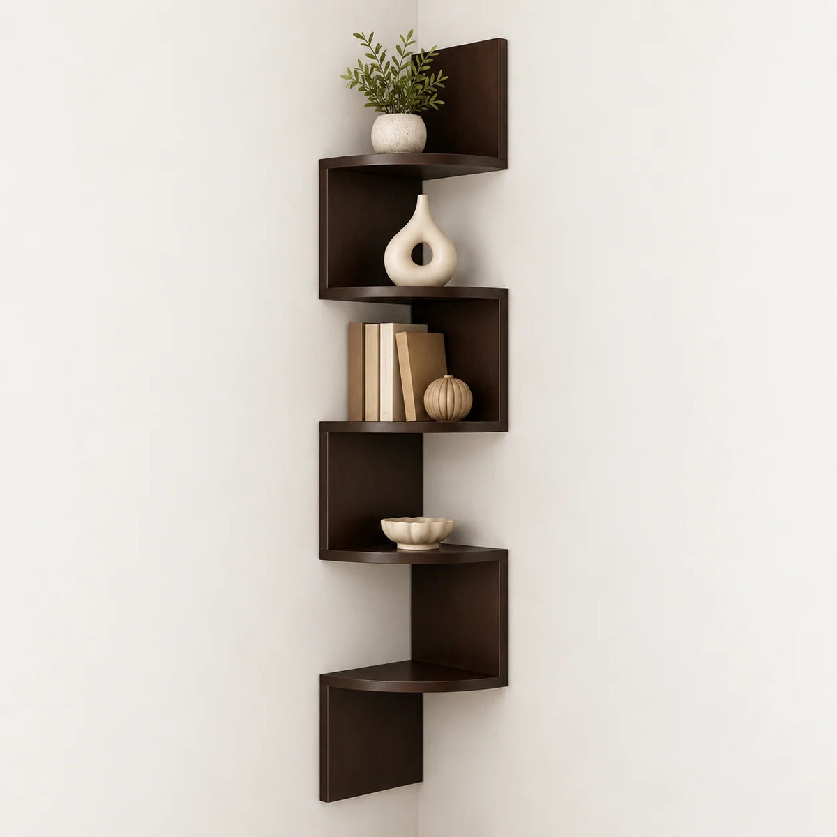 Corner Wall Shelf Multi-Tier Space-Saving Display Storage