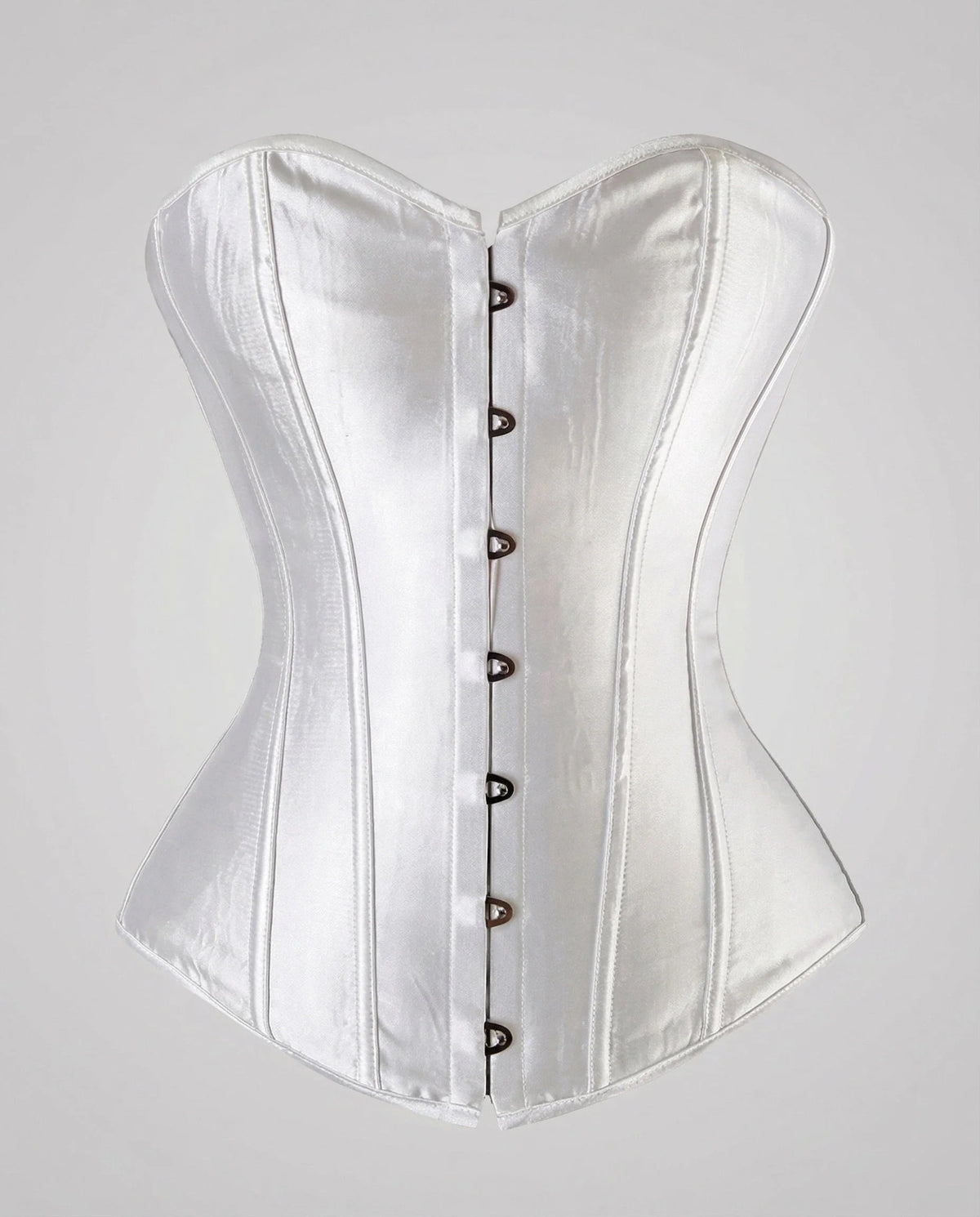 Corset Satin Strapless Sweetheart Neckline Reinforced Boning