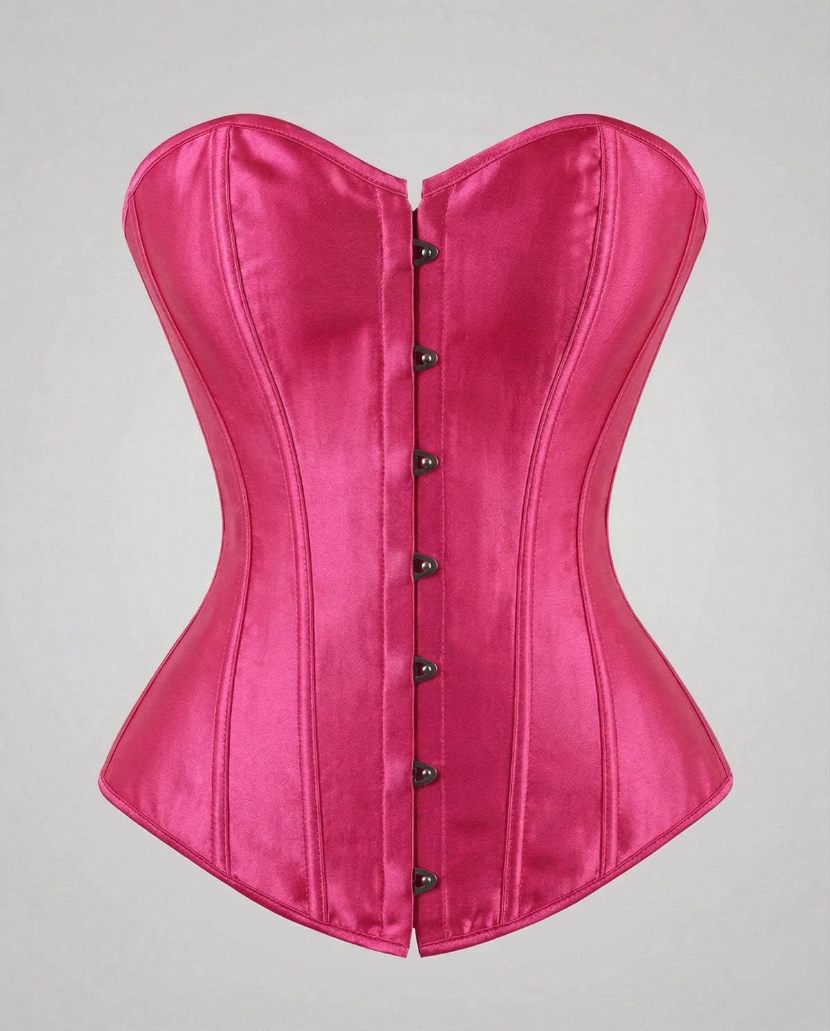 Corset Satin Strapless Sweetheart Neckline Reinforced Boning