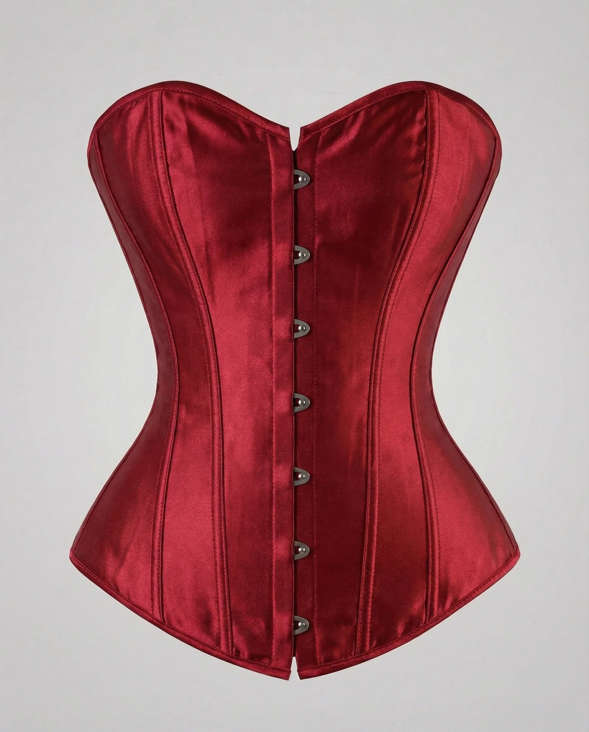 Corset Satin Strapless Sweetheart Neckline Reinforced Boning