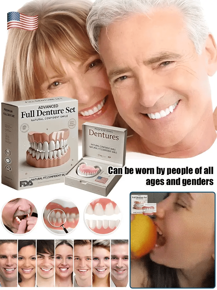 Cosmetic Denture Kit Moldable Warm-Water Fit Upper & Lower Set