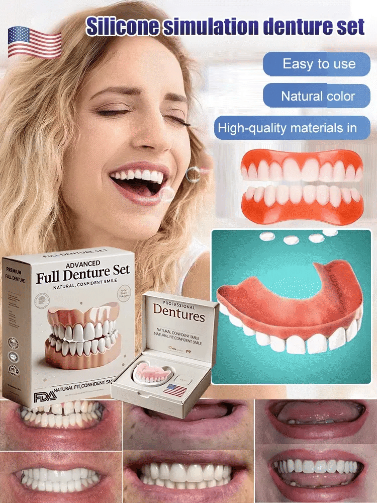 Cosmetic Denture Kit Moldable Warm-Water Fit Upper & Lower Set
