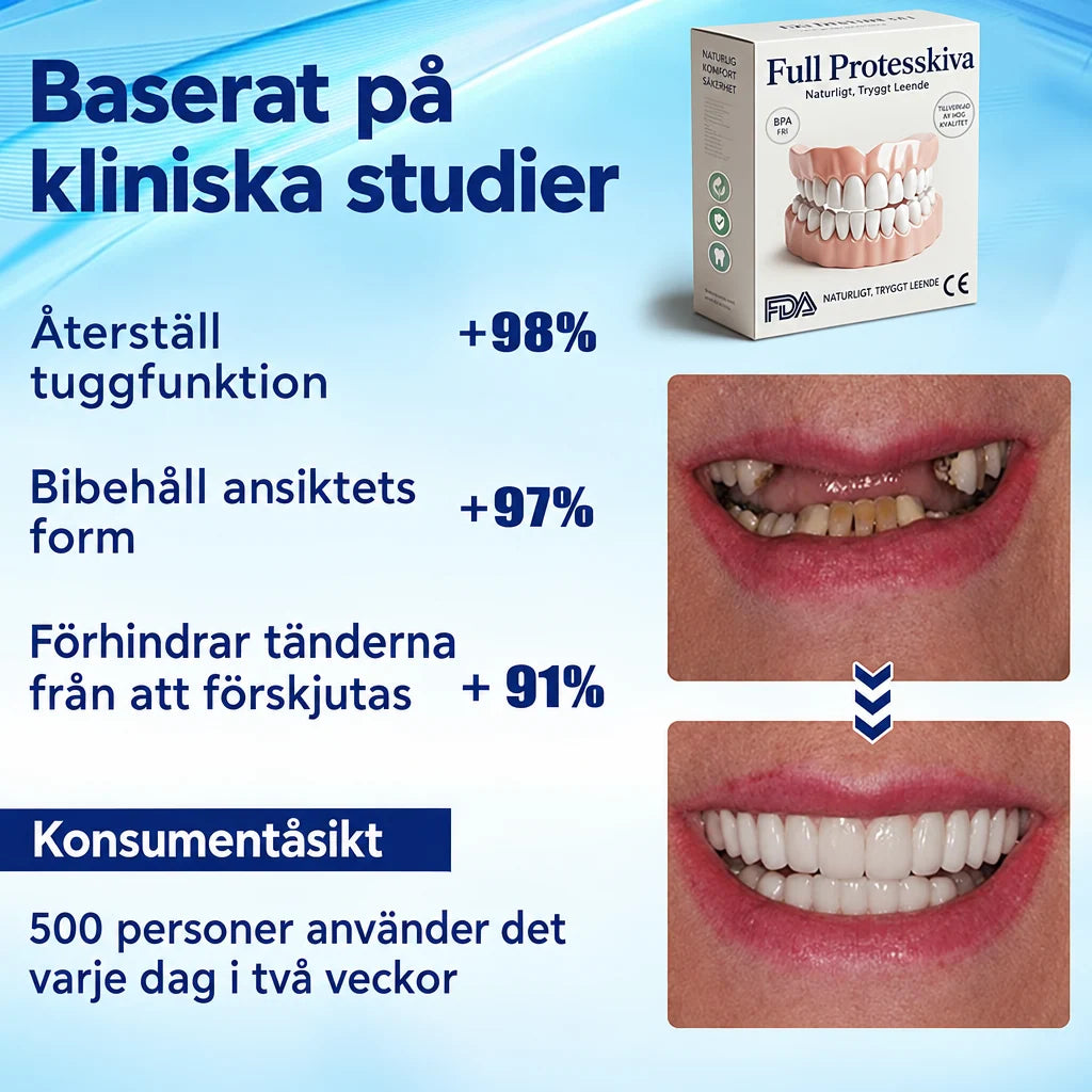 Cosmetic Denture Kit Moldable Warm-Water Fit Upper & Lower Set