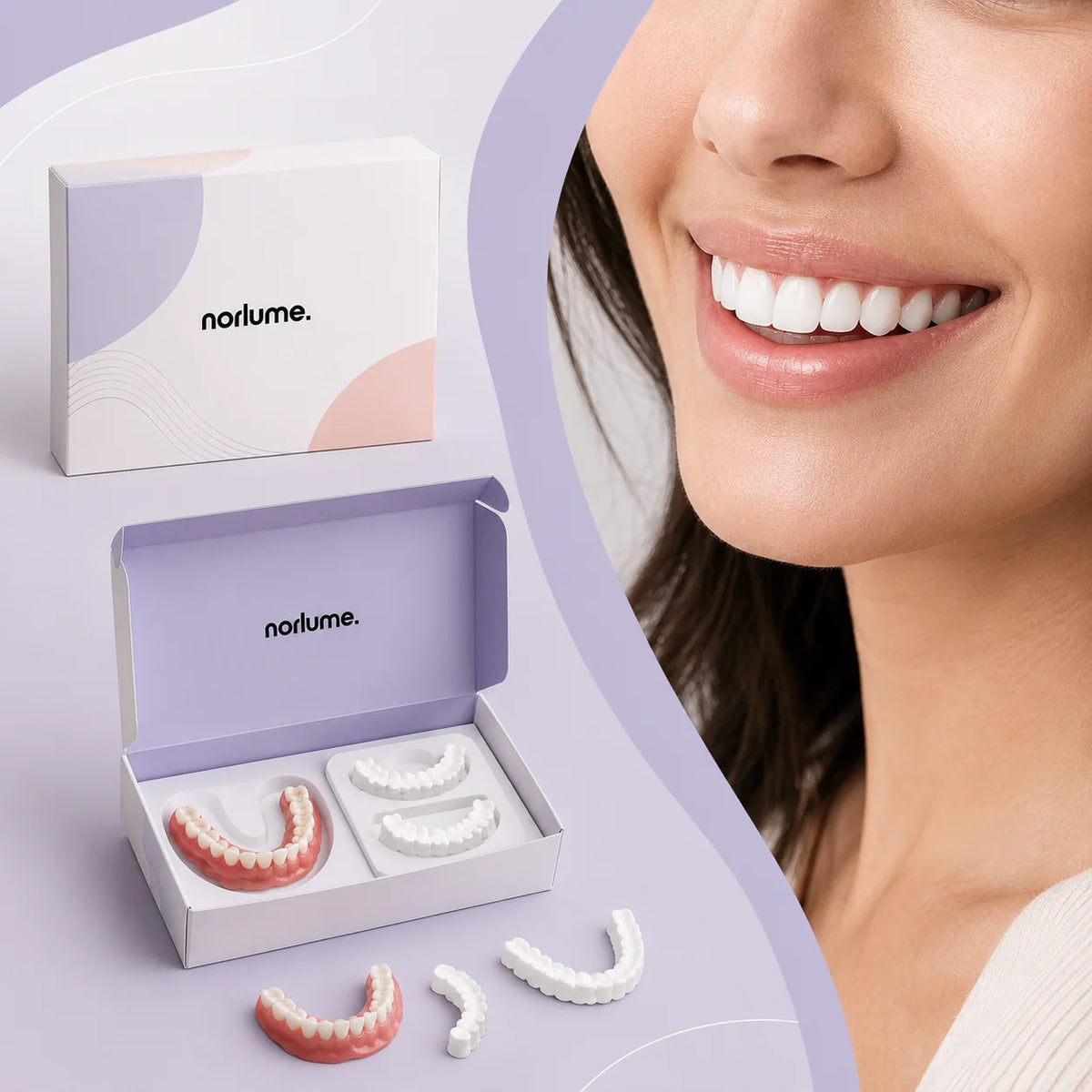 Cosmetic Denture Set Flexible Silicone Reusable Upper & Lower Fit