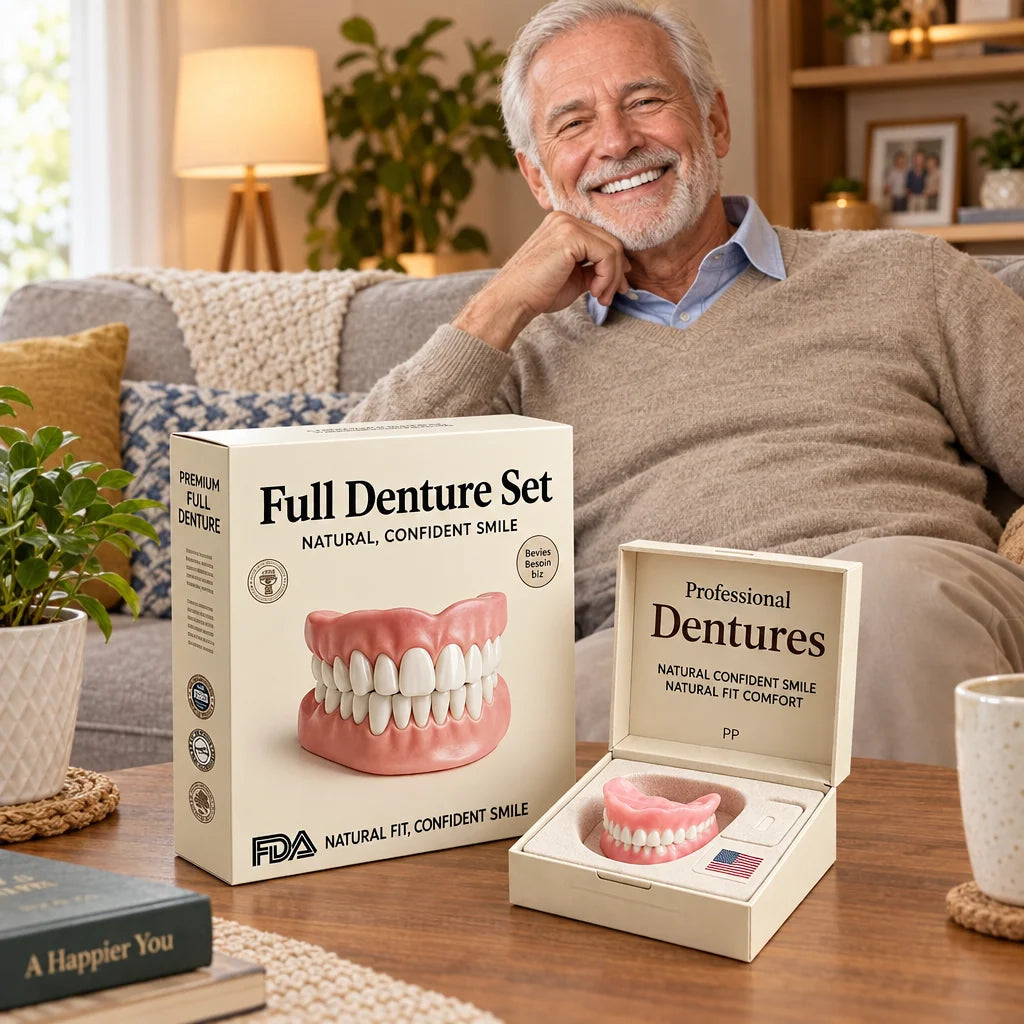 Cosmetic Denture Set Moldable Warm-Water Fit Reusable
