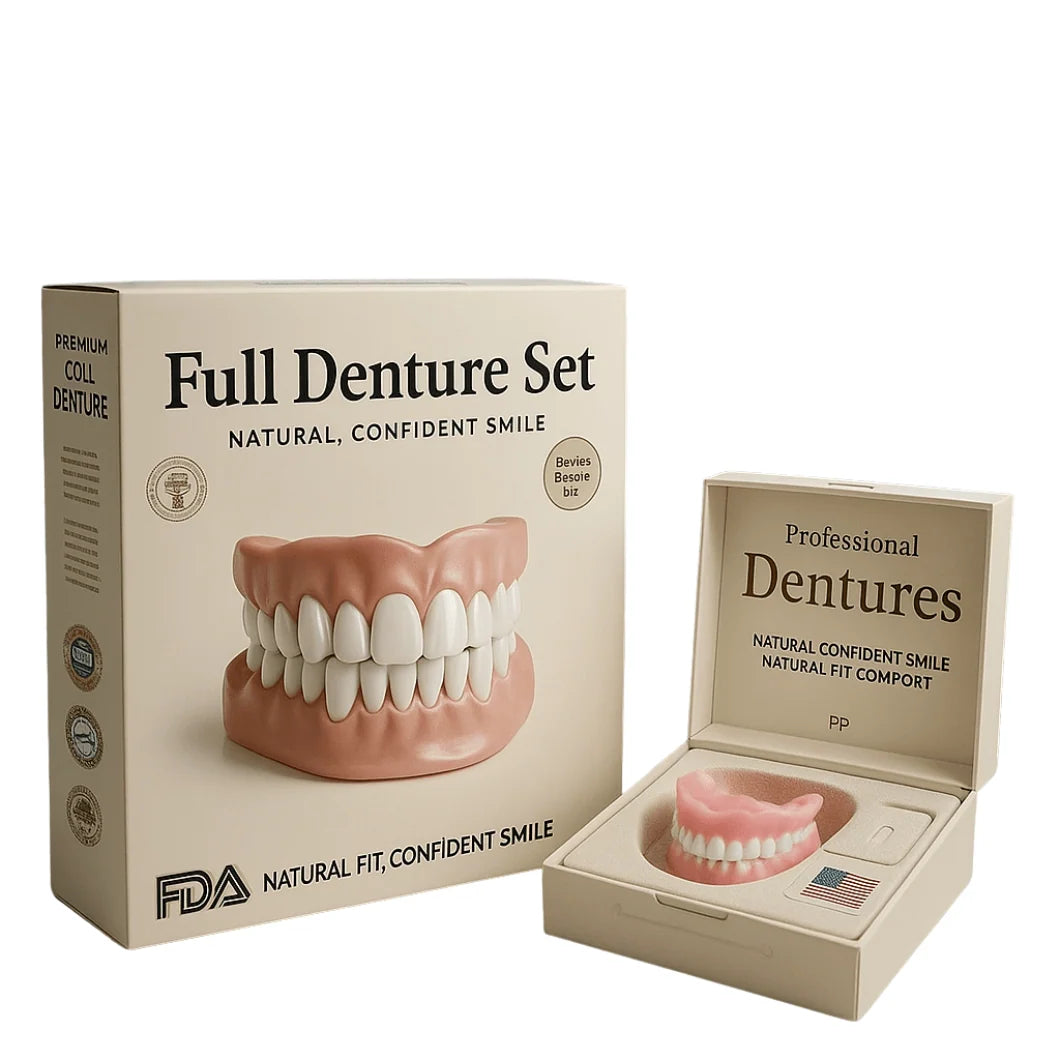 Cosmetic Denture Set Moldable Warm-Water Fit Reusable