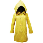 Cosplay Costume Jacket Yellow Hooded Front Zipper