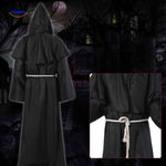 Costume Robe Hooded Floor-Length Adjustable Rope Belt
