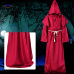 Costume Robe Hooded Floor-Length Adjustable Rope Belt