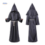 Costume Robe Hooded Floor-Length Adjustable Rope Belt