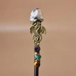 Costume Wand Clear Crystal Tip Decorative Finish