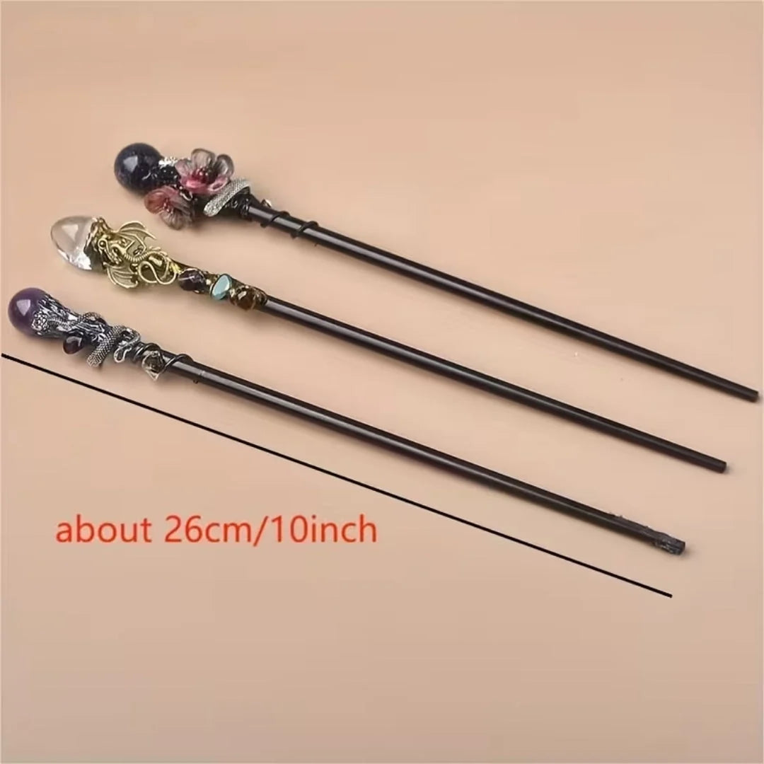 Costume Wand Clear Crystal Tip Decorative Finish