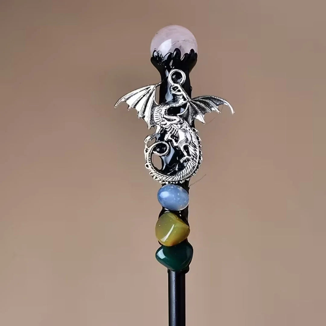 Costume Wand Clear Crystal Tip Decorative Finish