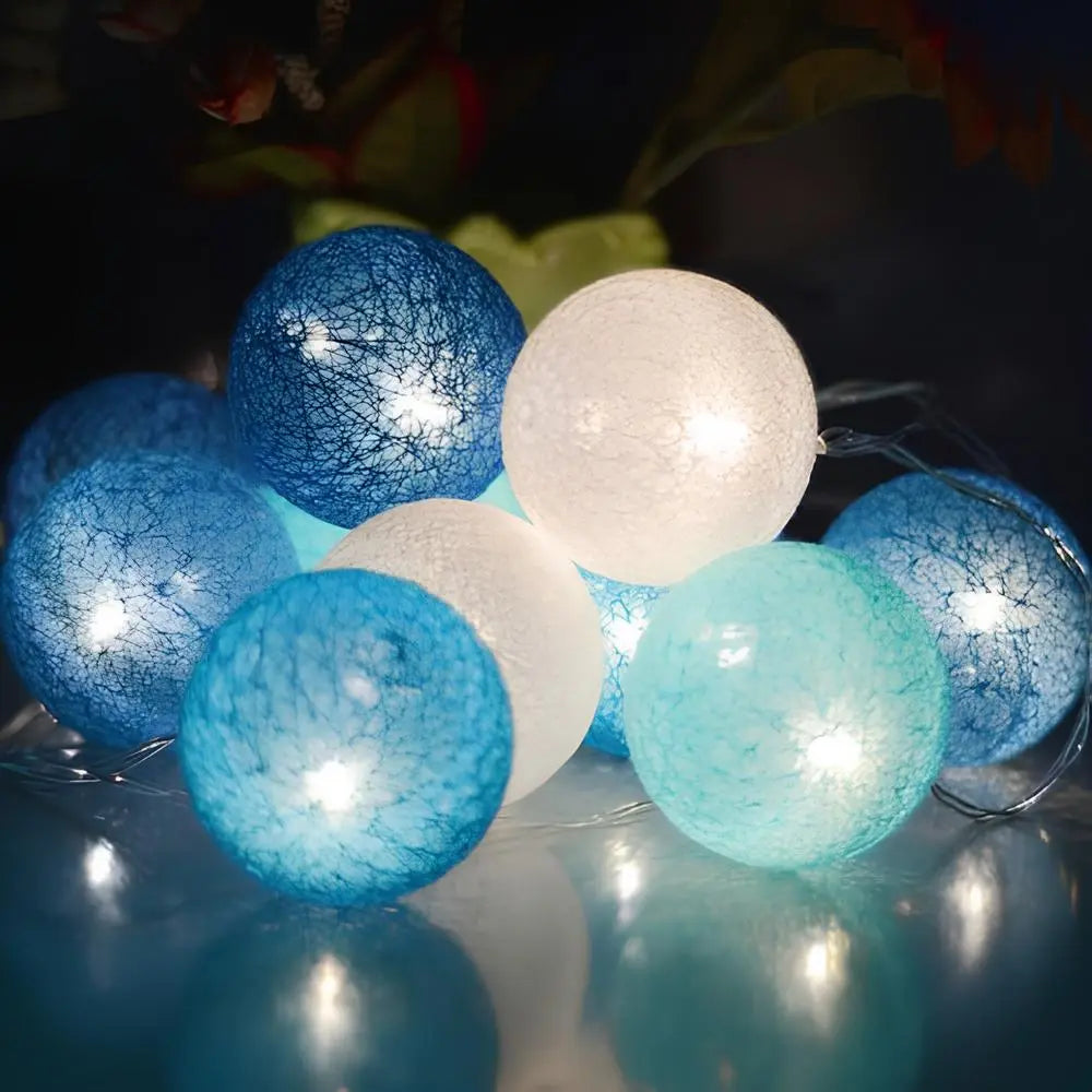 Cotton Ball LED String Lights USB Or Battery Powered