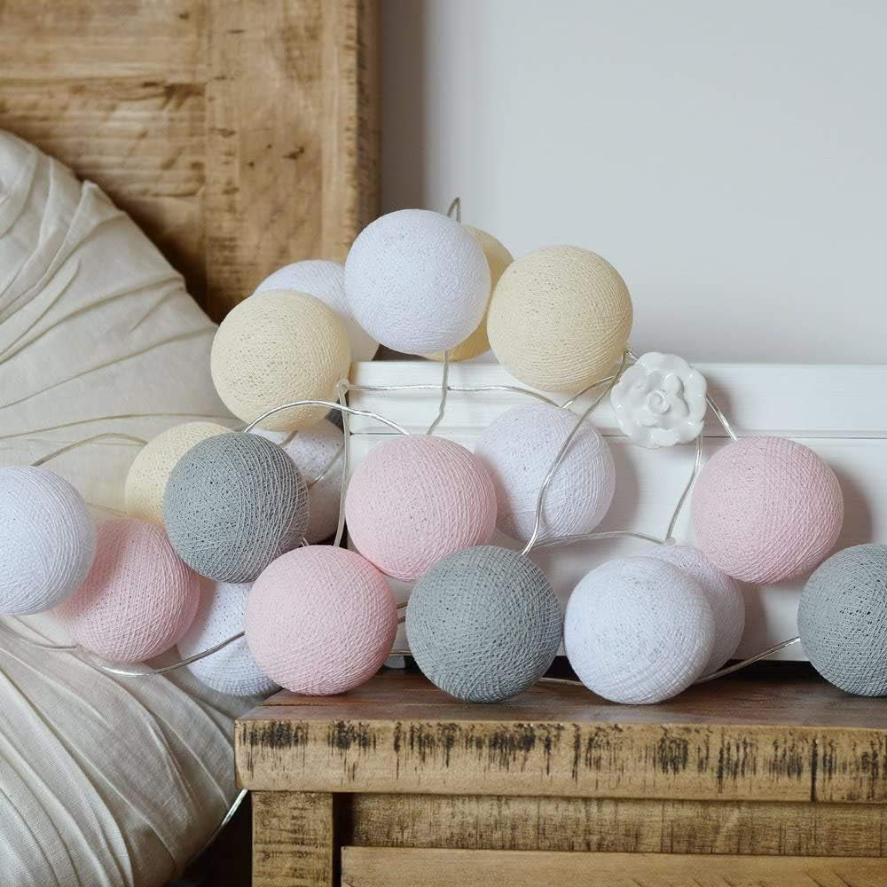 Cotton Ball LED String Lights USB Or Battery Powered