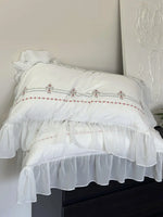 Cotton Bedding Set Floral Embroidery Ruffled Border Four-Piece Set