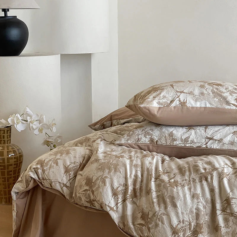 Cotton Bedding Set Reversible Floral 4-Piece