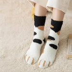 Cotton Socks Soft Feel Cat Paw Pattern One Size EU 35–42