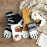 Cotton Socks Soft Feel Cat Paw Pattern One Size EU 35–42
