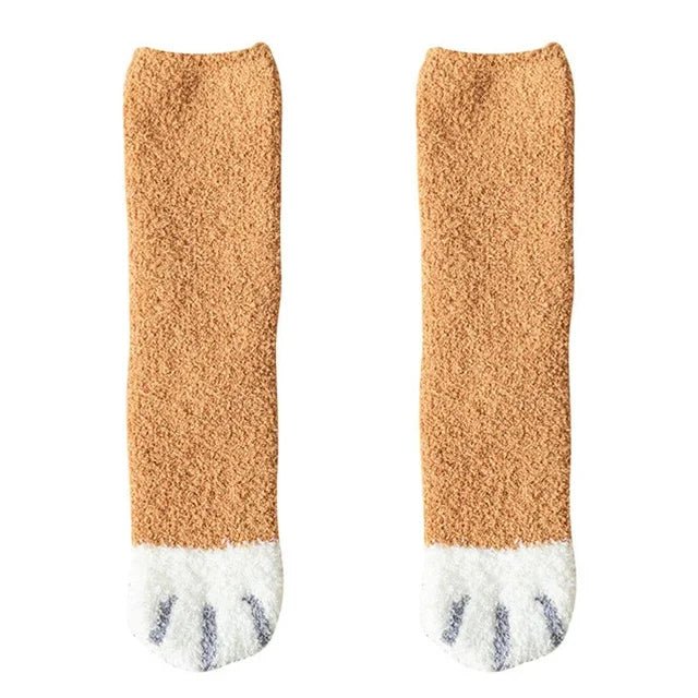Cotton Socks Soft Feel Cat Paw Pattern One Size EU 35–42