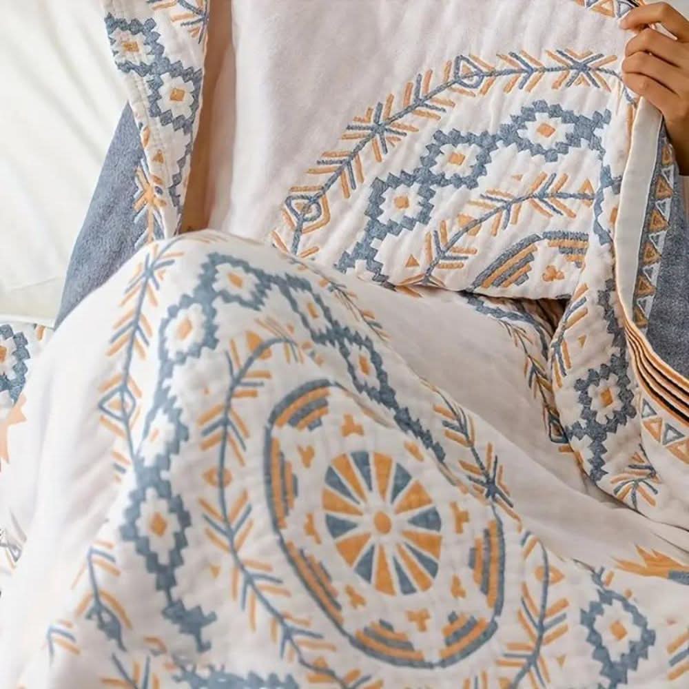 Cotton Throw Blanket Mandala Pattern Indoor & Outdoor Use