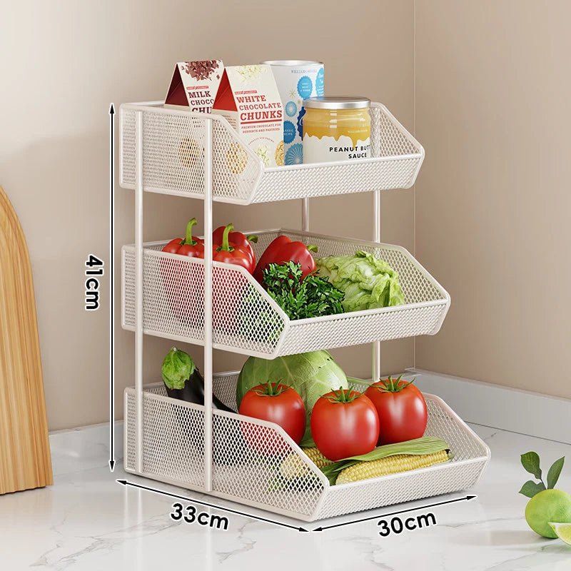 Countertop Fruit Organizer Metal Wire Space-Saving