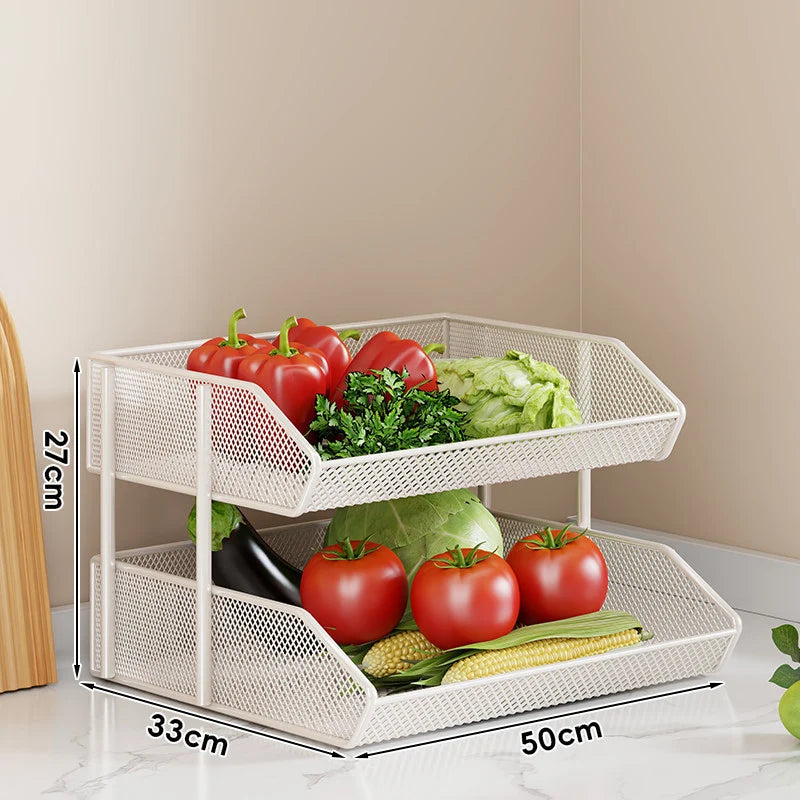 Countertop Fruit Organizer Metal Wire Space-Saving