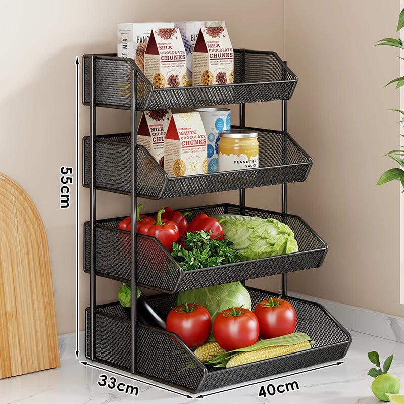 Countertop Fruit Organizer Metal Wire Space-Saving