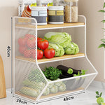 Countertop Fruit Organizer Metal Wire Space-Saving