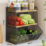 Countertop Fruit Organizer Metal Wire Space-Saving