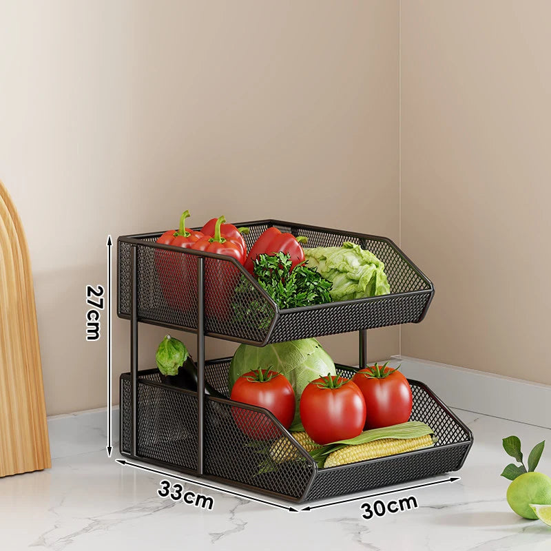 Countertop Fruit Organizer Metal Wire Space-Saving