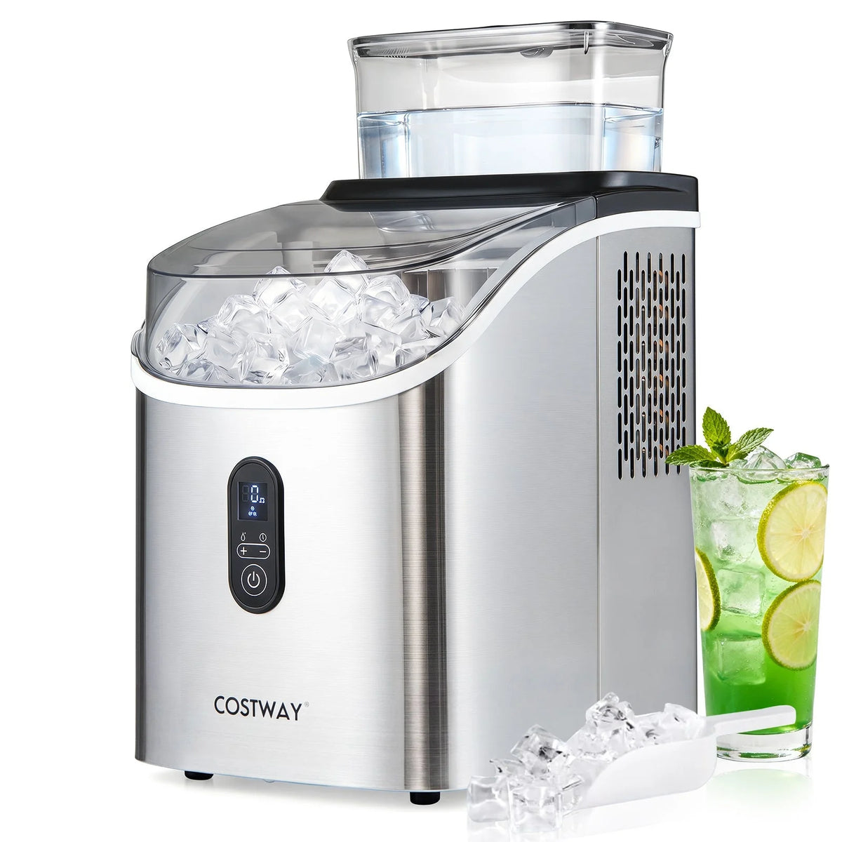 Countertop Ice Maker 13-Minute Cycles Self-Cleaning & Dual Fill