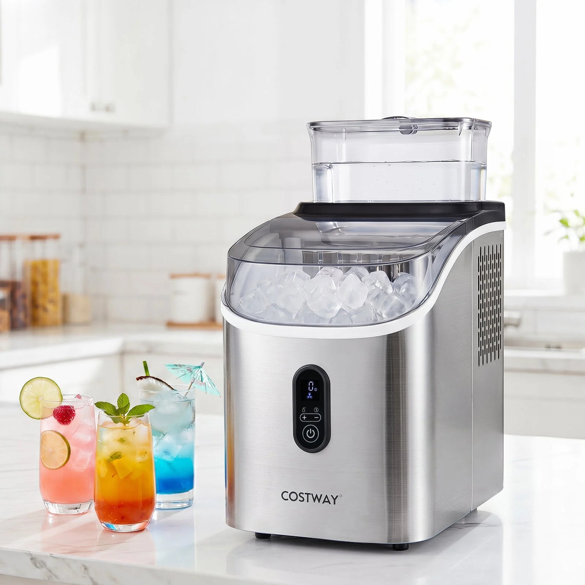 Countertop Ice Maker Self-Cleaning Quiet Adjustable Thickness