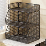 Countertop Pantry Organizer Coated Wire Multi-Tier Storage