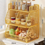 Countertop Pantry Organizer Coated Wire Multi-Tier Storage
