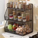 Countertop Pantry Organizer Coated Wire Multi-Tier Storage