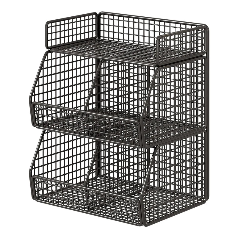 Countertop Pantry Organizer Coated Wire Multi-Tier Storage