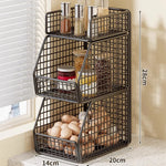 Countertop Pantry Organizer Coated Wire Multi-Tier Storage