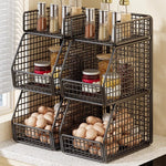 Countertop Pantry Organizer Coated Wire Multi-Tier Storage