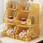 Countertop Pantry Organizer Coated Wire Multi-Tier Storage