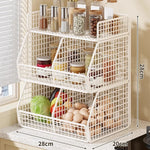 Countertop Pantry Organizer Coated Wire Multi-Tier Storage