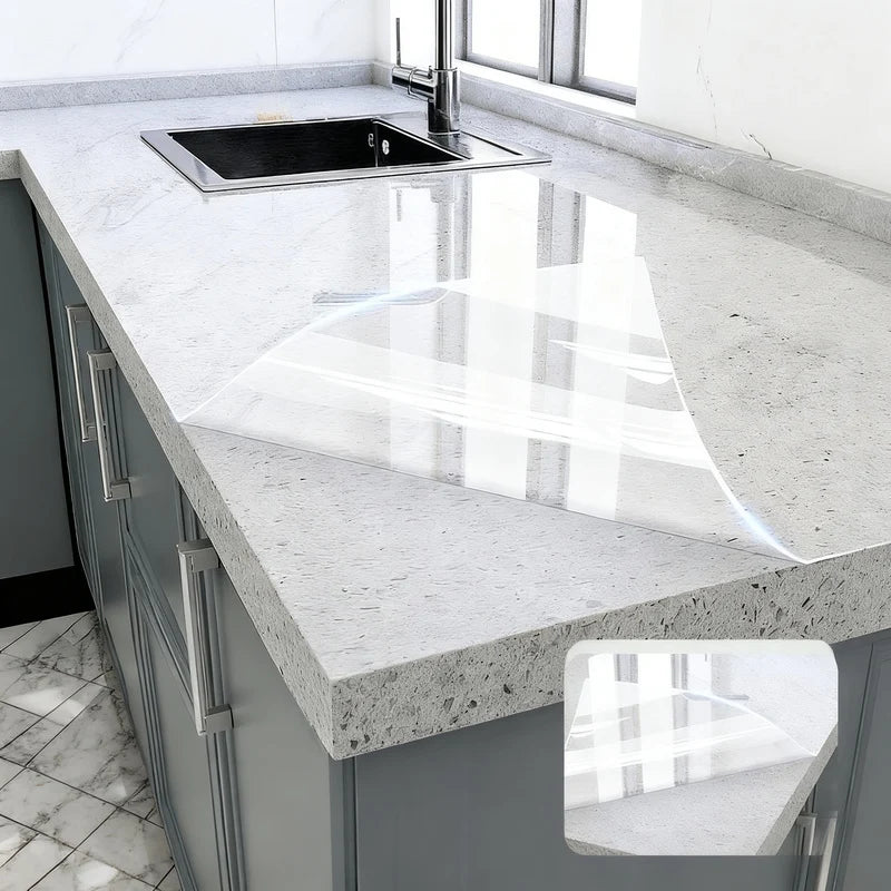 Countertop Protective Film Transparent Oil & Water Resistant Wipe-Clean Surface