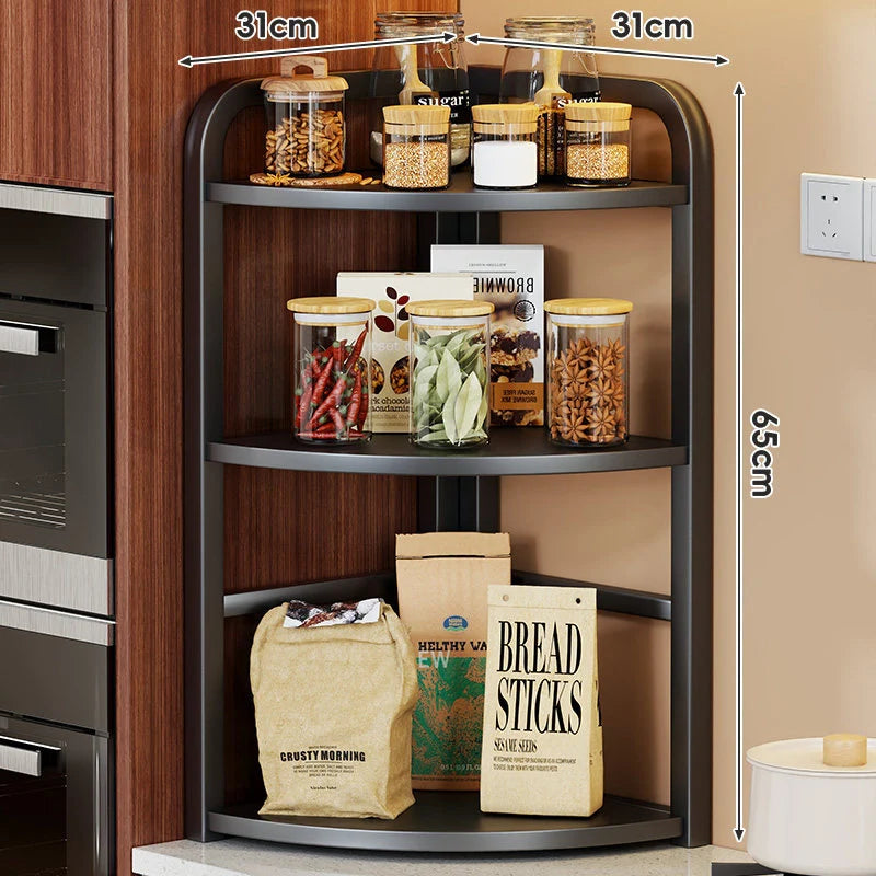 Countertop Storage Rack Corner Two-Tier Rust-Resistant Metal