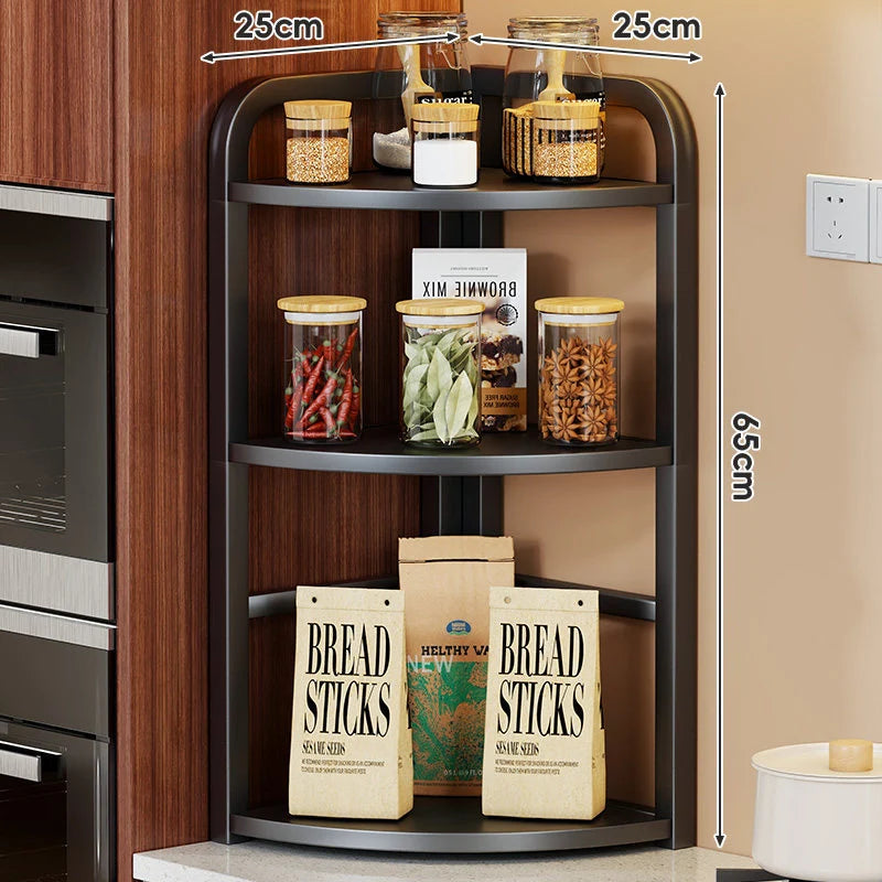 Countertop Storage Rack Corner Two-Tier Rust-Resistant Metal