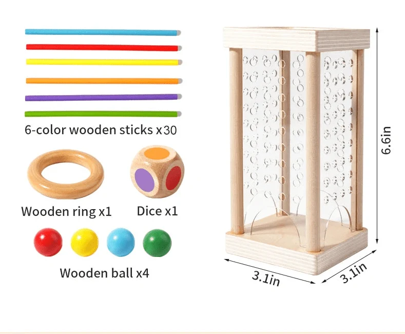 Counting Stick Set Multicolor Non-Toxic Wood Hands-On Learning