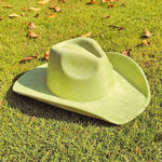 Cowboy Hat Faux Suede Wide Brim Structured Crown
